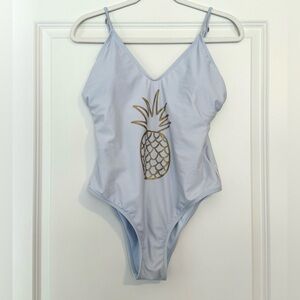 Sugar Coast Powder Blue Pineapple One-Piece Swimsuit
